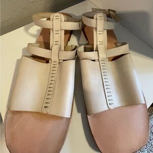 Free People Cream Minimalist Sandals Sz 9